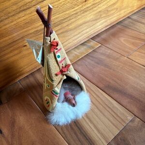 Vintage First Nations Canadian art-  Teepee and baby